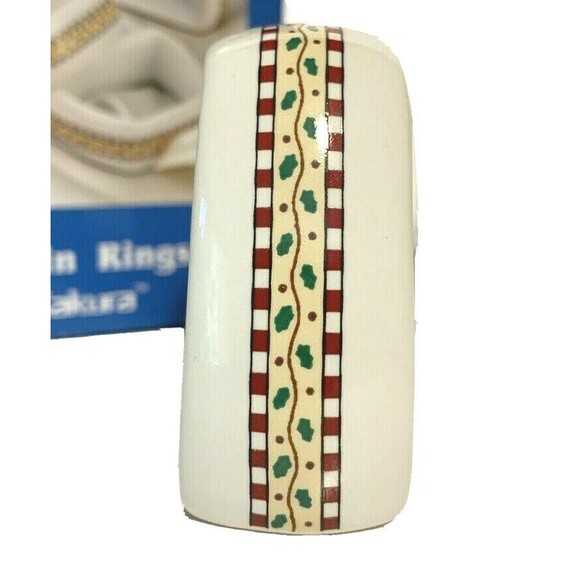 Sakura Snowman Christmas Napkin Rings Debbie Mumm Ceramic Set of 4 Vintage 1997 - Picture 3 of 4